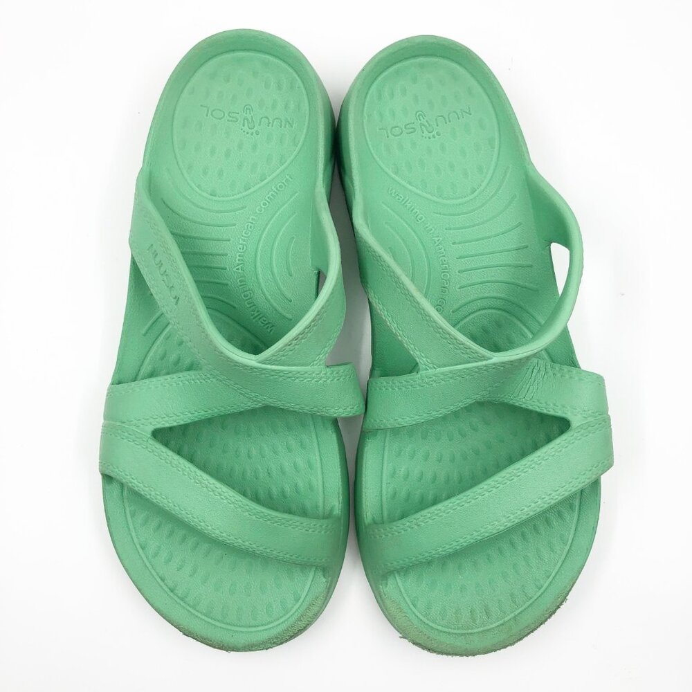 NUUSOL Hailey Rubber Slide Sandals Sage Green Flip Flops Womens 7 - Picture 6 of 10